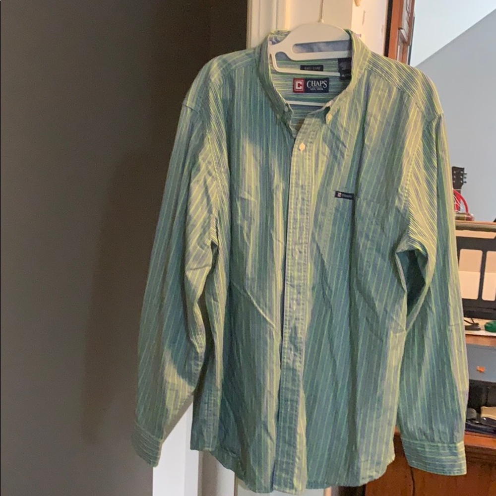 Chaps Green and Blue Button-down.